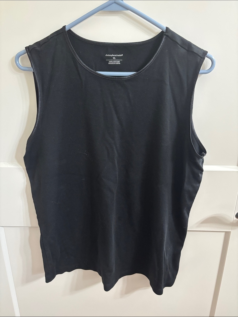 Christopher & Banks Black Sleeveless Crewneck Tank Top